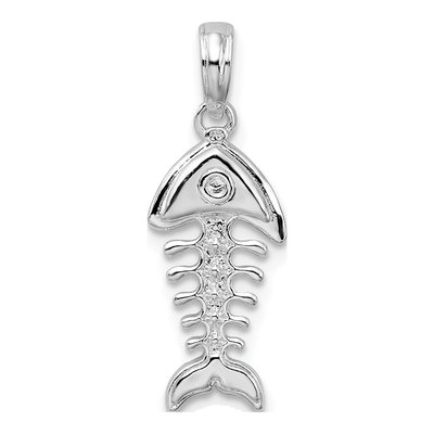 Sterling Silver 3D Fishbone Pendant – view 5