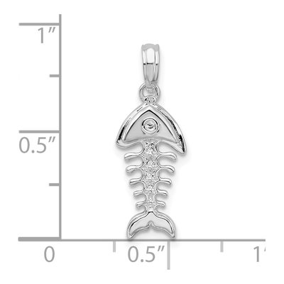 Sterling Silver 3D Fishbone Pendant – view 7
