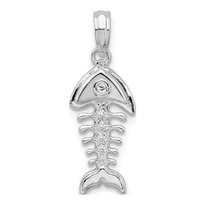 Sterling Silver 3D Fishbone Pendant