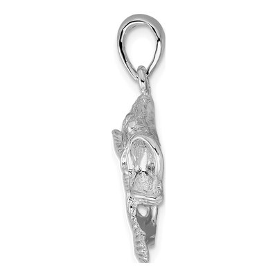 Sterling Silver Jumping Bass Fish Pendant – view 3