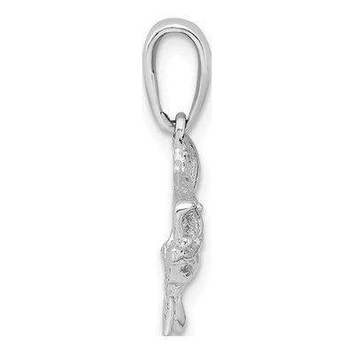 Sterling Silver Open Mouth Bass Fish Pendant – view 3