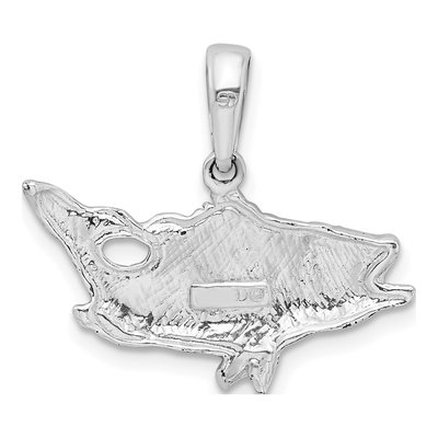 Sterling Silver Open Mouth Bass Fish Pendant – view 4