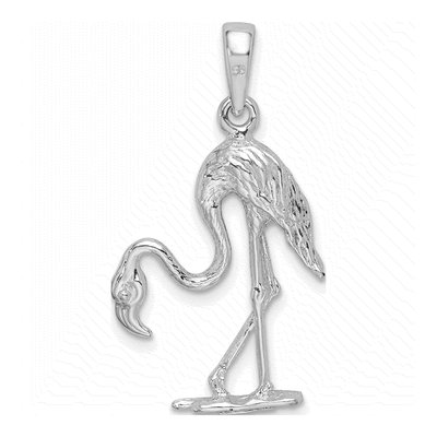 Sterling Silver 3D Flamingo Pendant – view 5