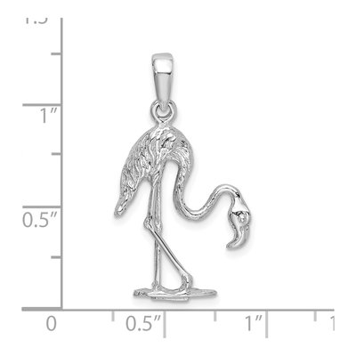 Sterling Silver 3D Flamingo Pendant – view 7
