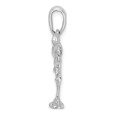 Sterling Silver 3D Flamingo Pendant – view 3