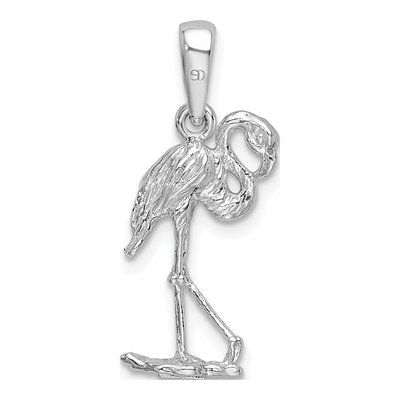 Sterling Silver 3D Flamingo Pendant – view 5