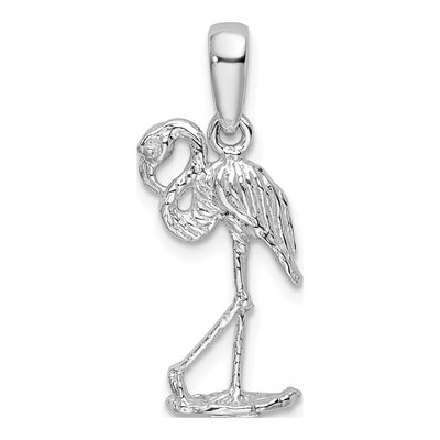 Sterling Silver 3D Flamingo Pendant
