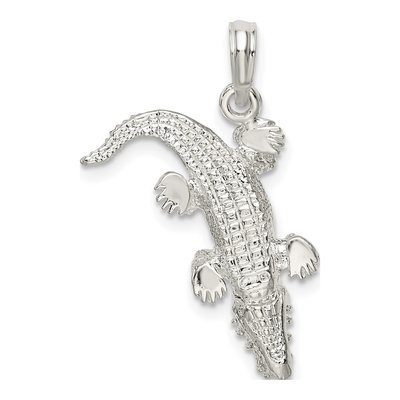 Sterling Silver 3D Alligator Pendant – view 5