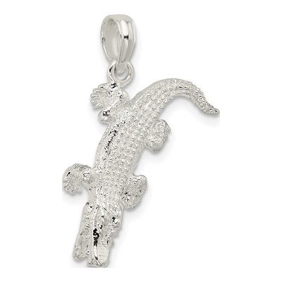 Sterling Silver 3D Alligator Pendant – view 6