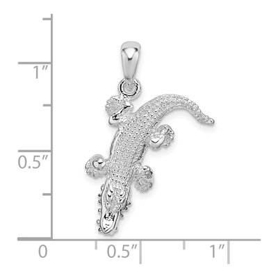 Sterling Silver 3D Alligator Pendant – view 8