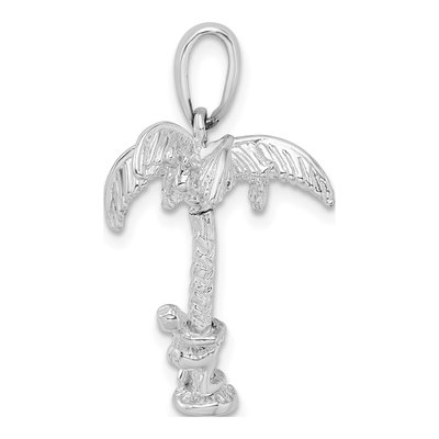 Sterling Silver 3D Palm Tree Pendant – view 3