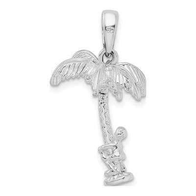 Sterling Silver 3D Palm Tree Pendant – view 5