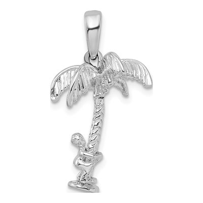 Sterling Silver 3D Palm Tree Pendant