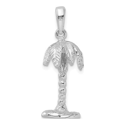 Sterling Silver 3D Palm Tree Pendant – view 5