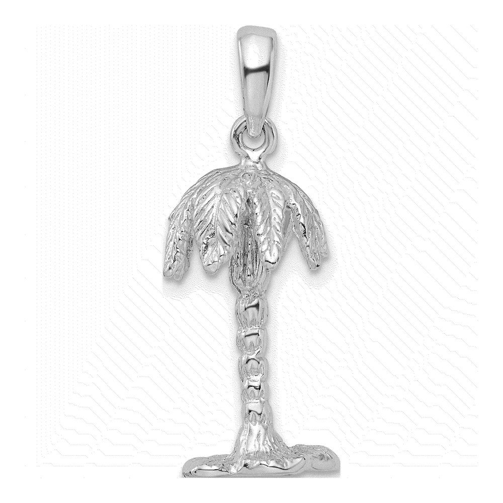 Sterling Silver 3D Palm Tree Pendant
