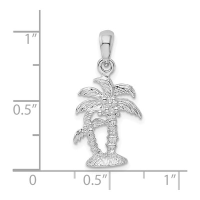Sterling Silver 3D Two Palm Trees Pendant – view 7