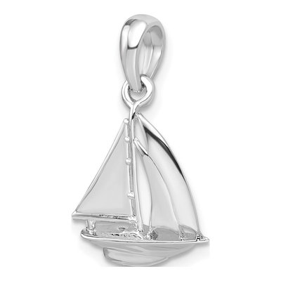 Sterling Silver 3D Sailboat Pendant – view 7