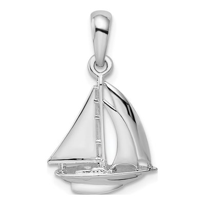 Sterling Silver 3D Sailboat Pendant
