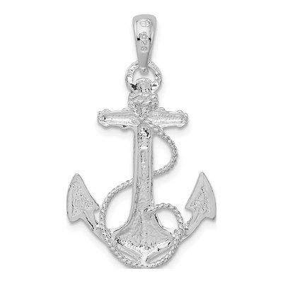 Sterling Silver Anchor Rope Pendant – view 5