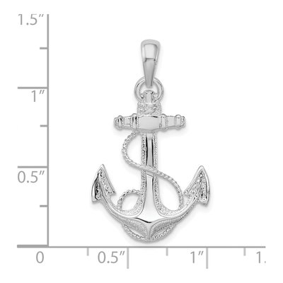 Sterling Silver Anchor Rope Pendant – view 7