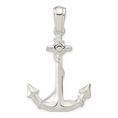 Sterling Silver 3D Anchor Pendant