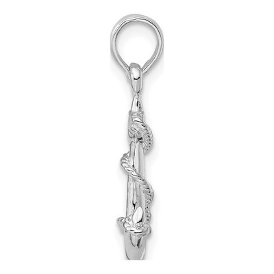 Sterling Silver 3D Anchor Pendant – view 3