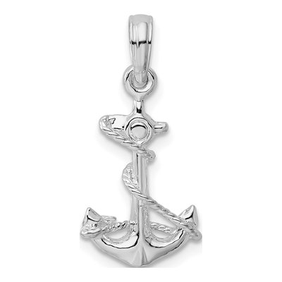 Sterling Silver 3D Anchor Pendant – view 5