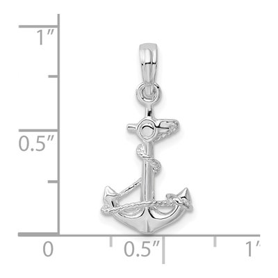 Sterling Silver 3D Anchor Pendant – view 7