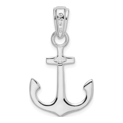 Sterling Silver 3D Anchor Pendant – view 5