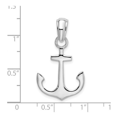 Sterling Silver 3D Anchor Pendant – view 7