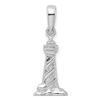 Sterling Silver 3D Cape Hatteras Lighthouse Pendant