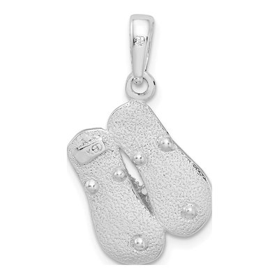 Sterling Silver 3D Flip-Flops Pendant – view 5