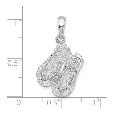 Sterling Silver 3D Flip-Flops Pendant – view 7