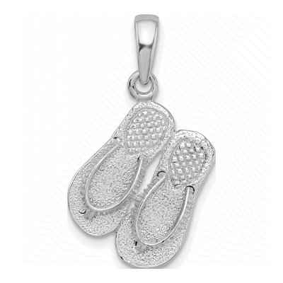 Sterling Silver 3D Flip-Flops Pendant