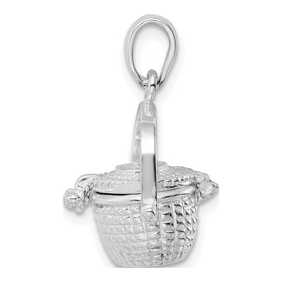 Sterling Silver 3D Nantucket Basket Pendant – view 3