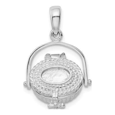 Sterling Silver 3D Nantucket Basket Pendant – view 7