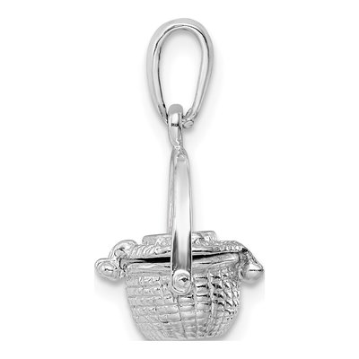 Sterling Silver 3D Nantucket Basket Pendant – view 3
