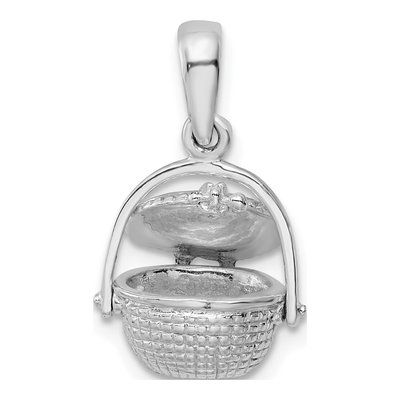 Sterling Silver 3D Nantucket Basket Pendant – view 6