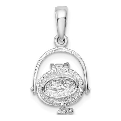 Sterling Silver 3D Nantucket Basket Pendant – view 7