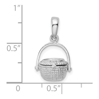 Sterling Silver 3D Nantucket Basket Pendant – view 8