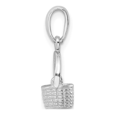Sterling Silver 3D Basket Pendant – view 3