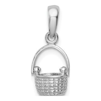 Sterling Silver 3D Basket Pendant