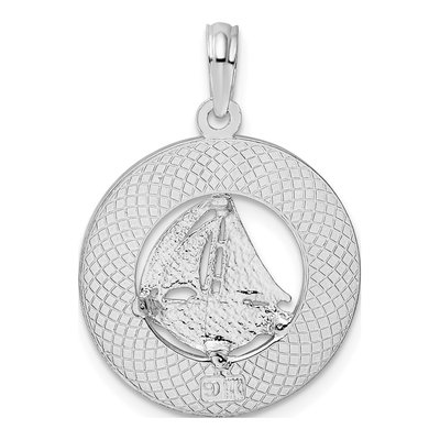 Sterling Silver Turks Caicos Sailboat Pendant – view 4