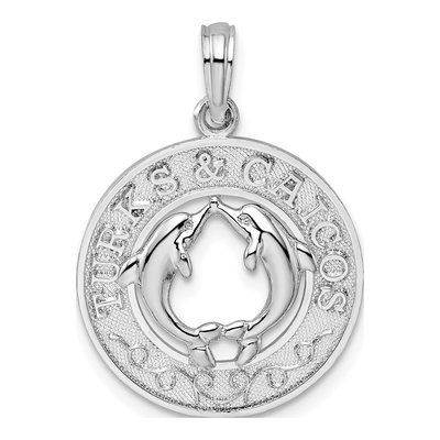 Sterling Silver Dolphins Pendant