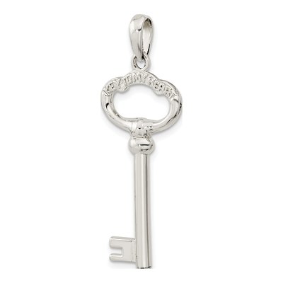 Sterling Silver 3D Key to My Heart Pendant – view 6