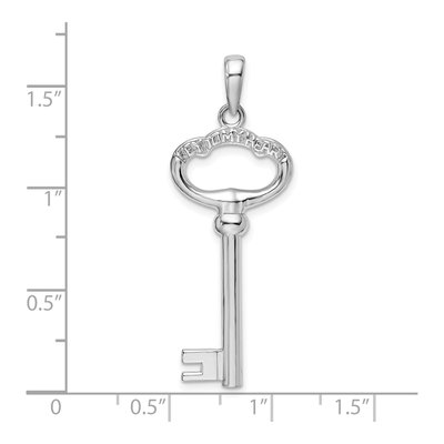 Sterling Silver 3D Key to My Heart Pendant – view 8