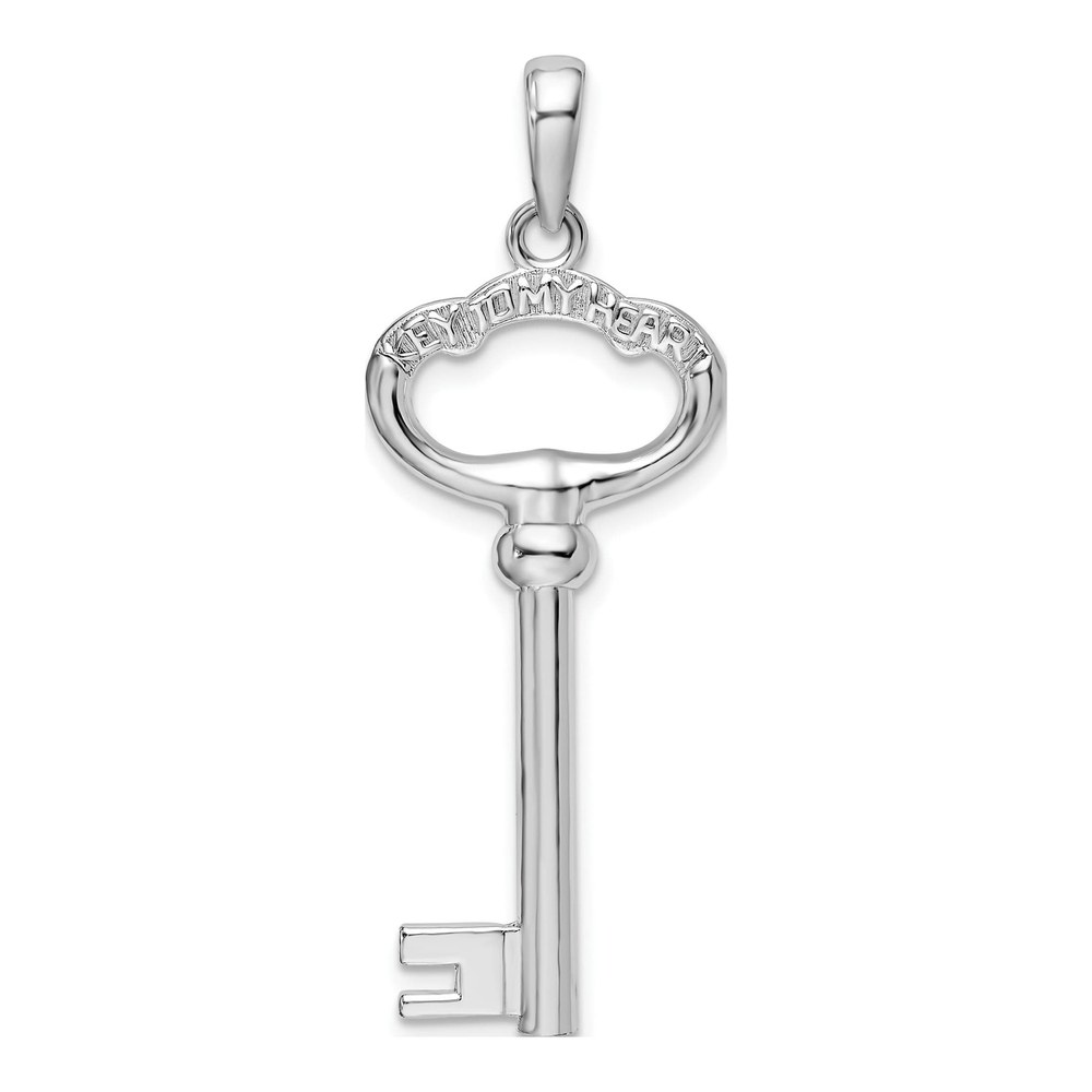 Sterling Silver 3D Key to My Heart Pendant