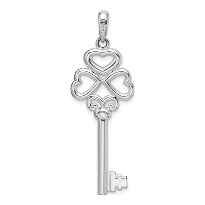 Sterling Silver 3D Key to My Heart Pendant – view 5