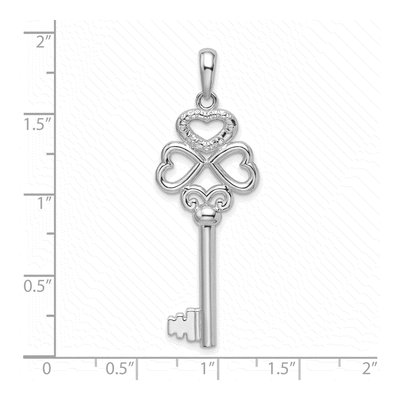 Sterling Silver 3D Key to My Heart Pendant – view 8