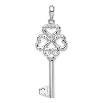 Sterling Silver 3D Key to My Heart Pendant